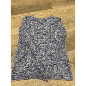 GAP FOR GOOD Women's Light Blue Marbeled Knit Pullover Sweater Size Small